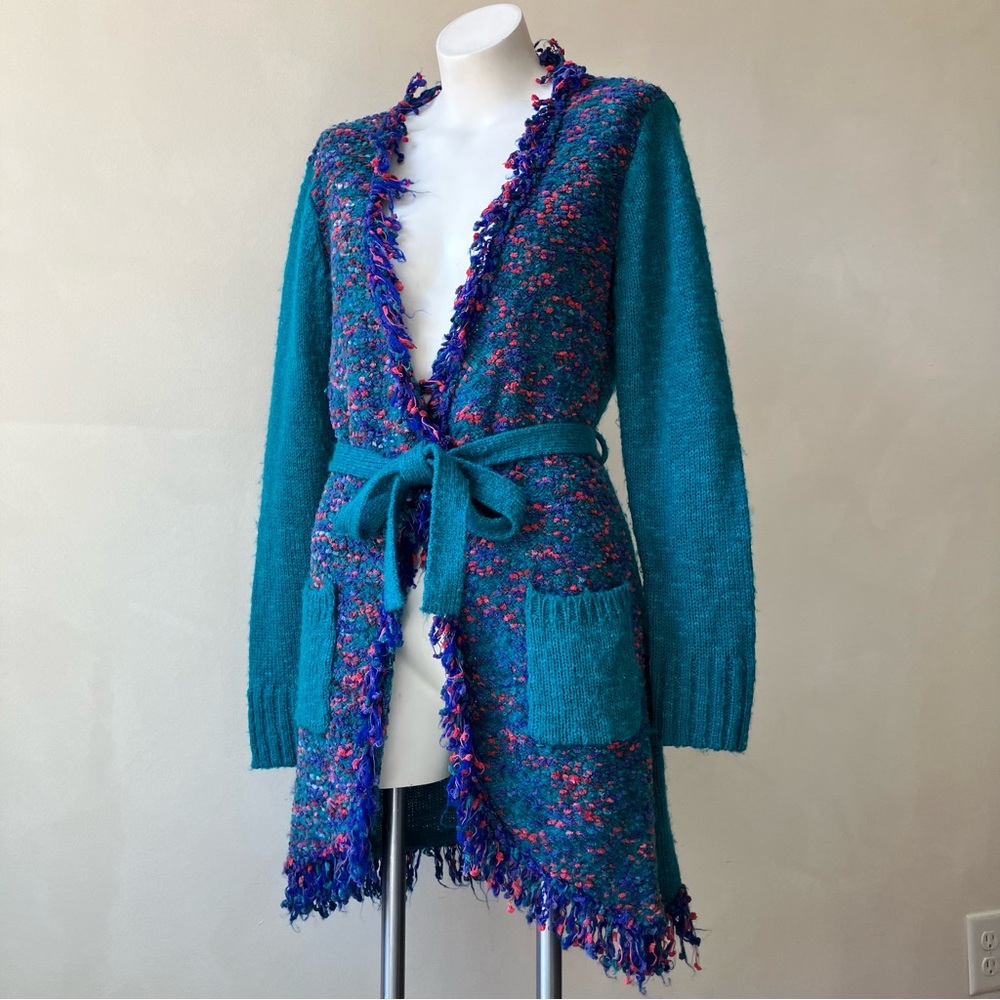 Grifflin Paris | Vintage Maximalist Colorful Fringe Cardigan Sweater